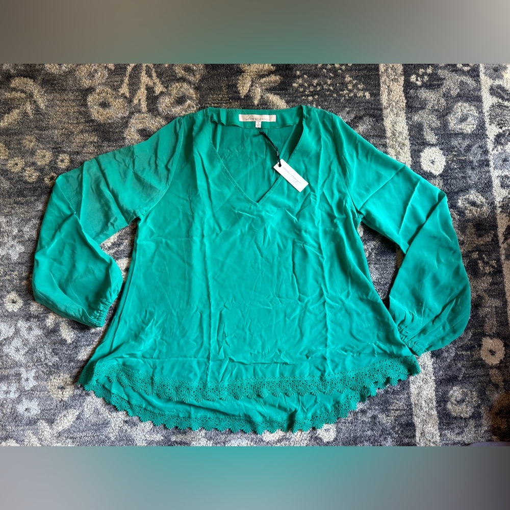 NWT Lovers + Friends Vibrant Teal Blouse